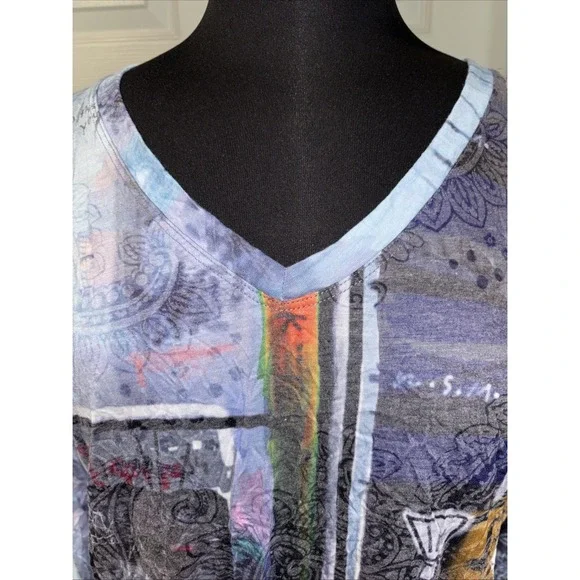 Shana Crushed Right To Education Tunic Women's Size M Purple Travel Art To Wear - Picture 9 of 13